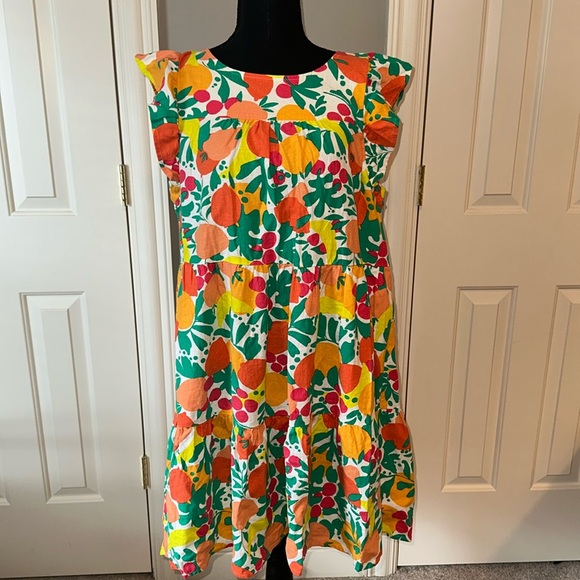 J. Crew Dresses & Skirts - J Crew Linen Blend Bright Fruit Print Shift Dress Size 14🍊🍋 NWT